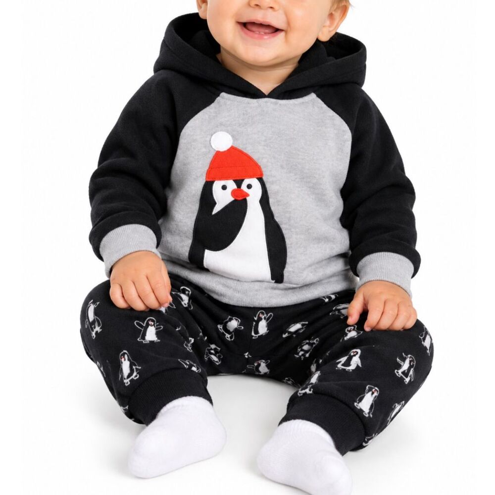 🔥 5 for $30 🔥 Carter's 2-Piece Penguin Fleece Hoodie & Jogger Set | 9 Months